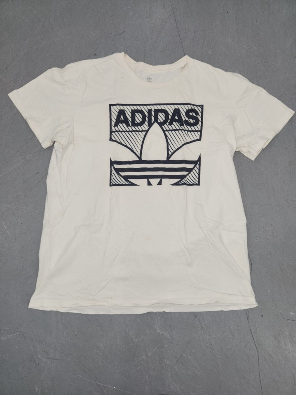 Adidas White Tee with Light Gray Trefoil